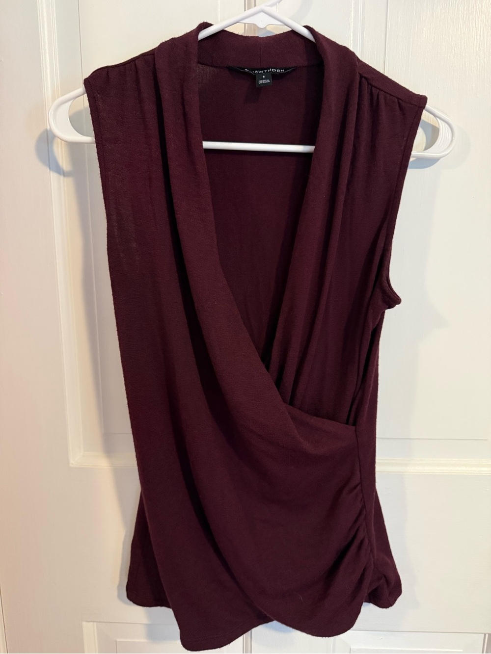 41 Hawthorn Sleeveless Wrap-Front Camisole in Deep Wine